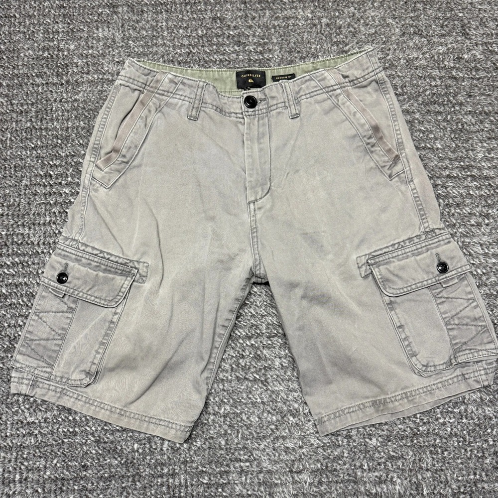 Quiksilver Mens Cargo Shorts Size‎ 29 Gray Regular Fit Flat Front Casual